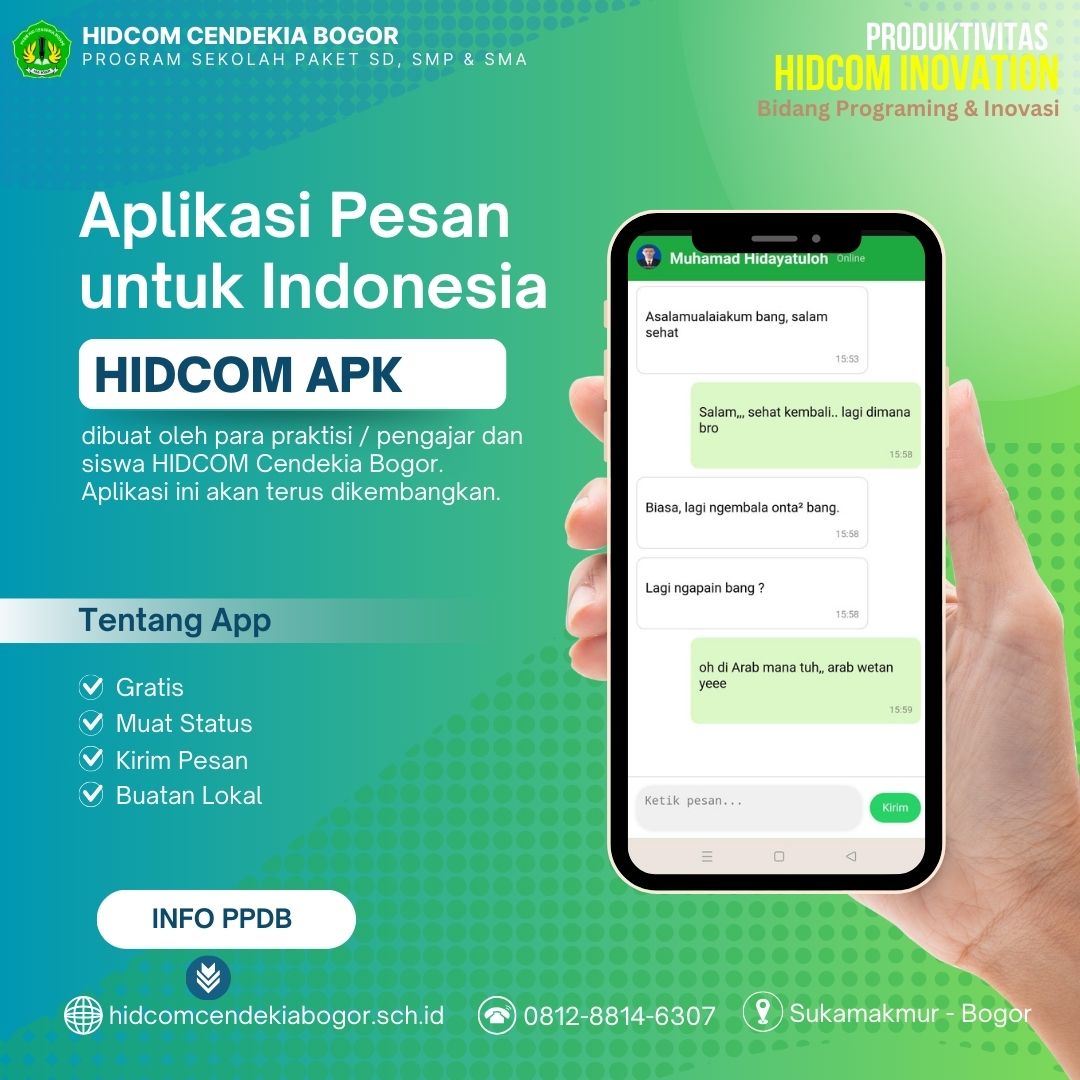 Aplikasi Pesan HIDCOM Cendekia Bogor