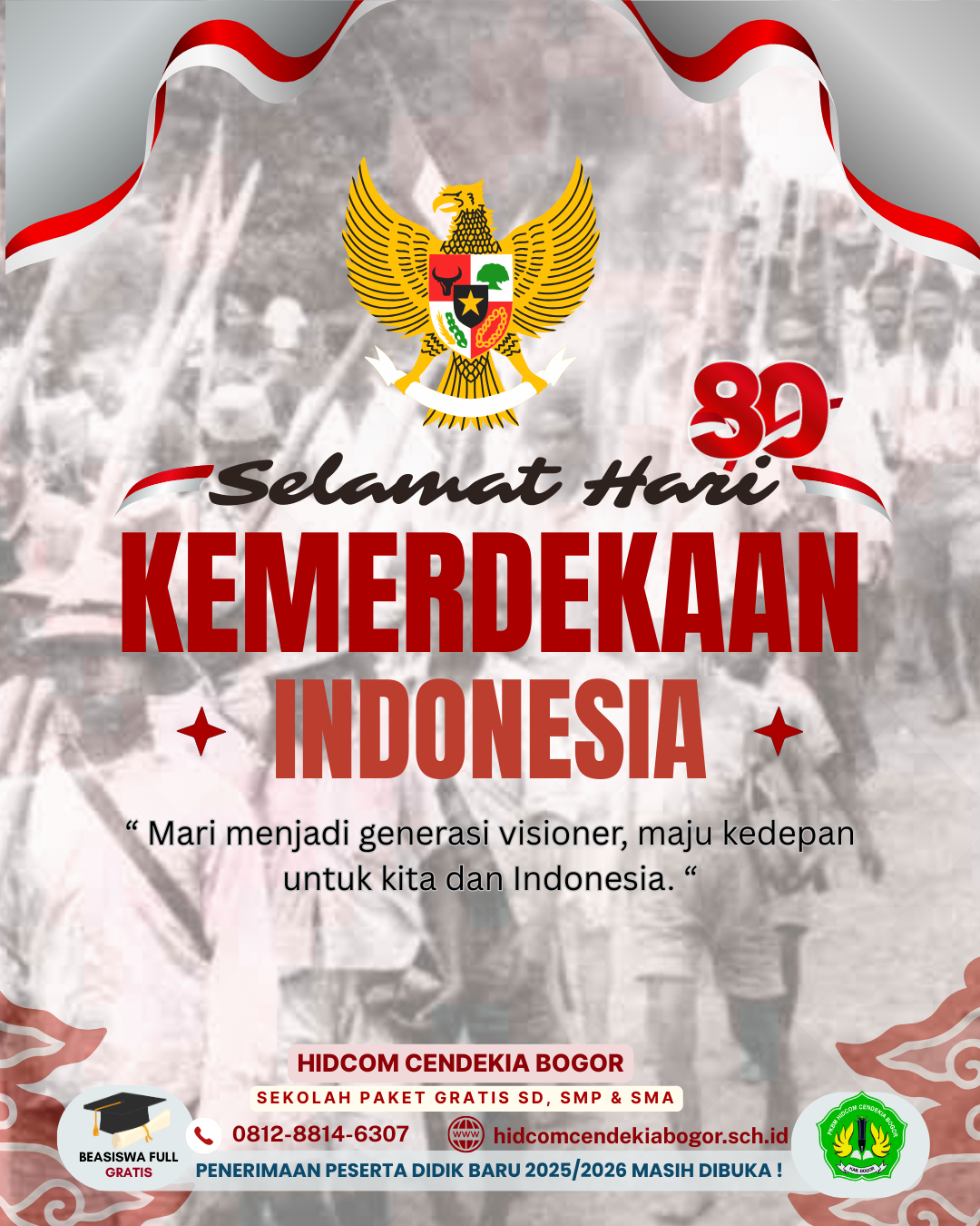 ucapan hut ri ke 80 hidcom cendekia bogor