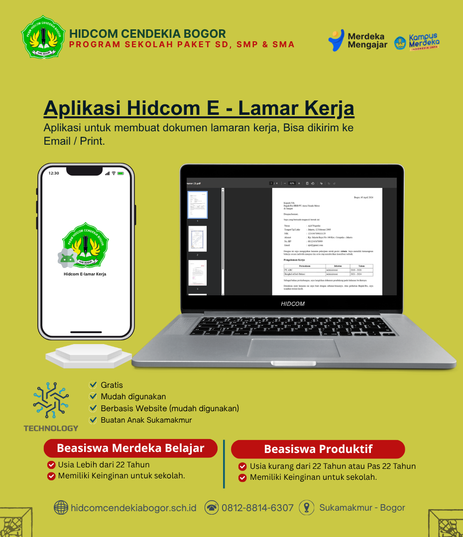 Hidcom E-Lamar Kerja